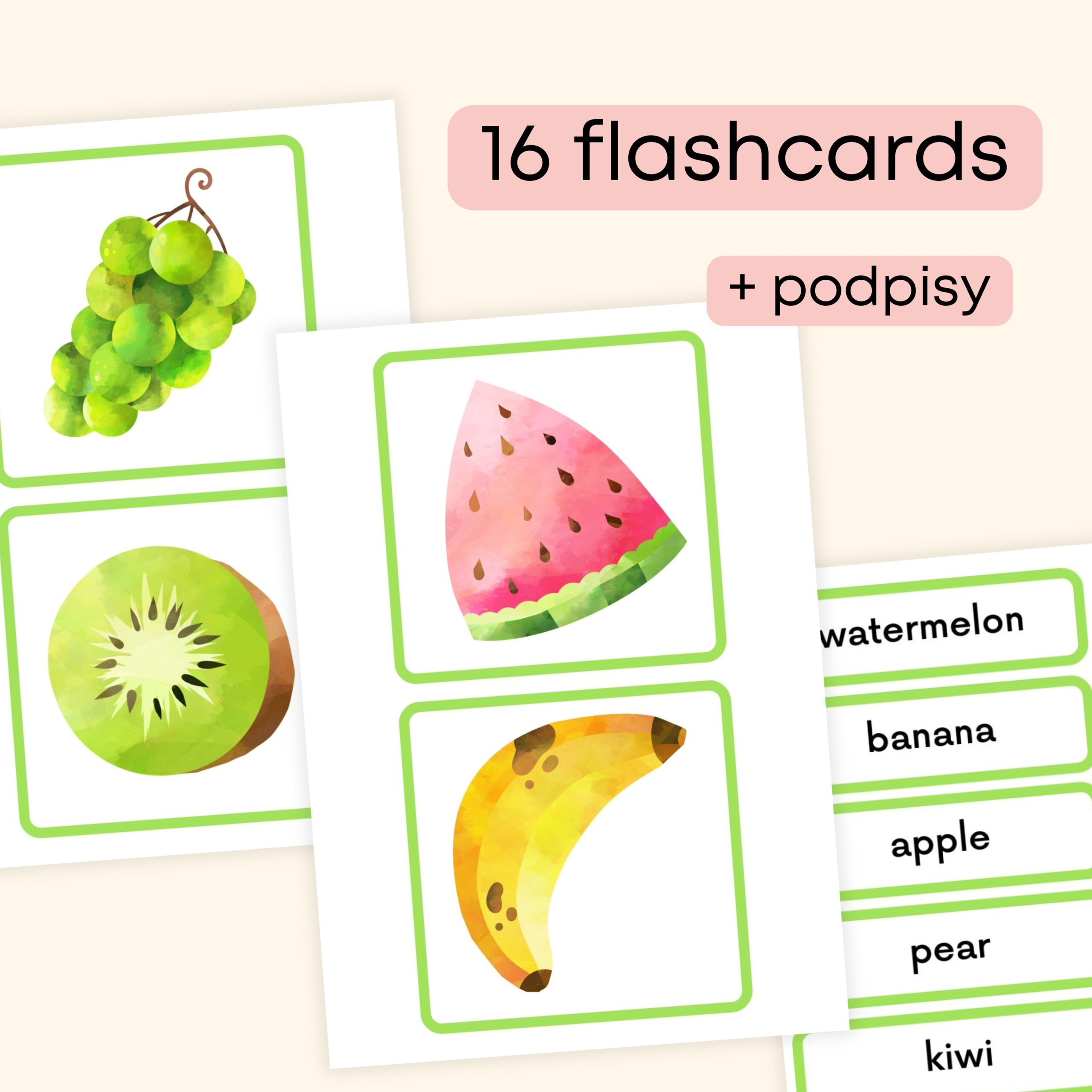 Fruit Mega Pack materiały PDF do druku na angielski w przedszkolu