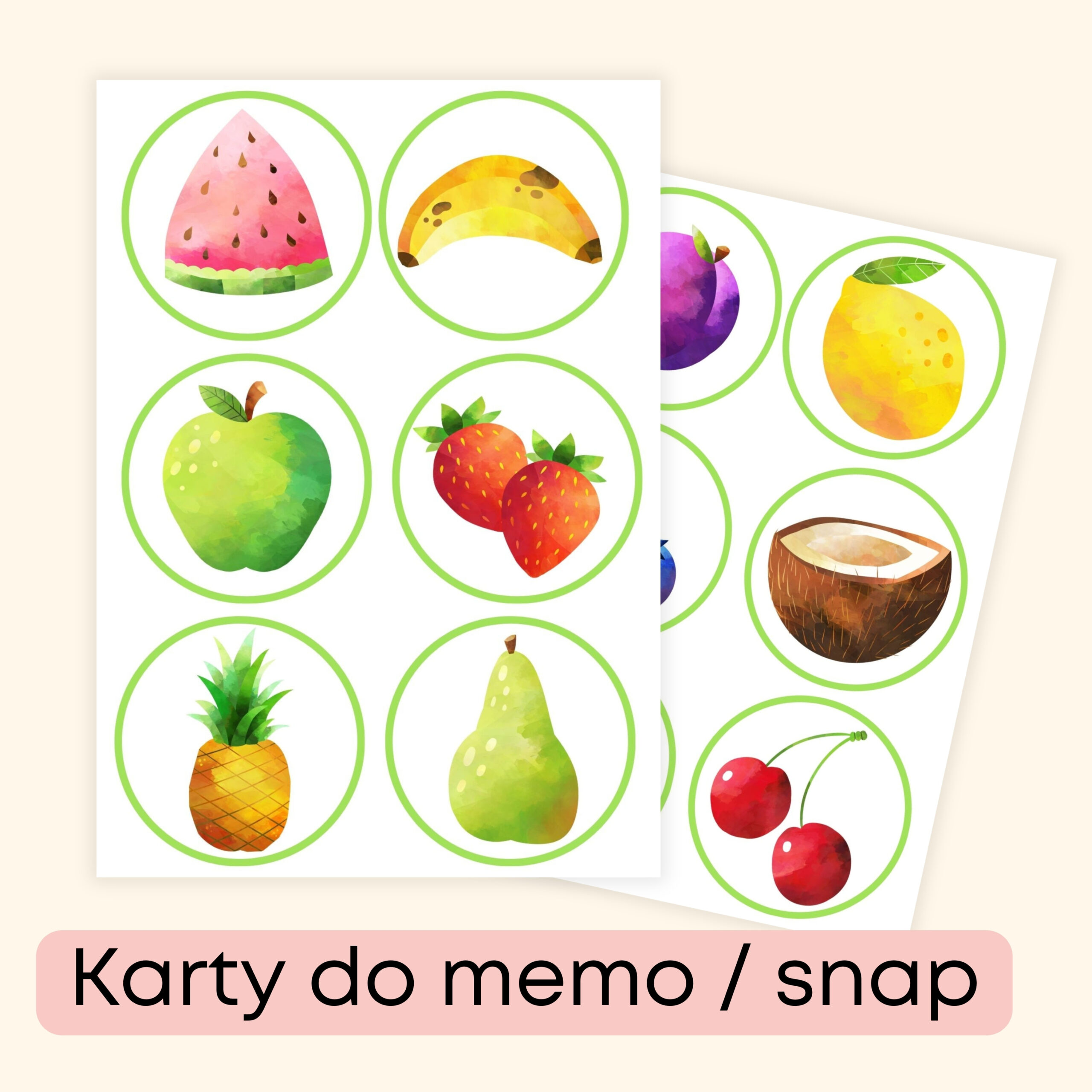 Fruit Mega Pack materiały PDF do druku na angielski w przedszkolu