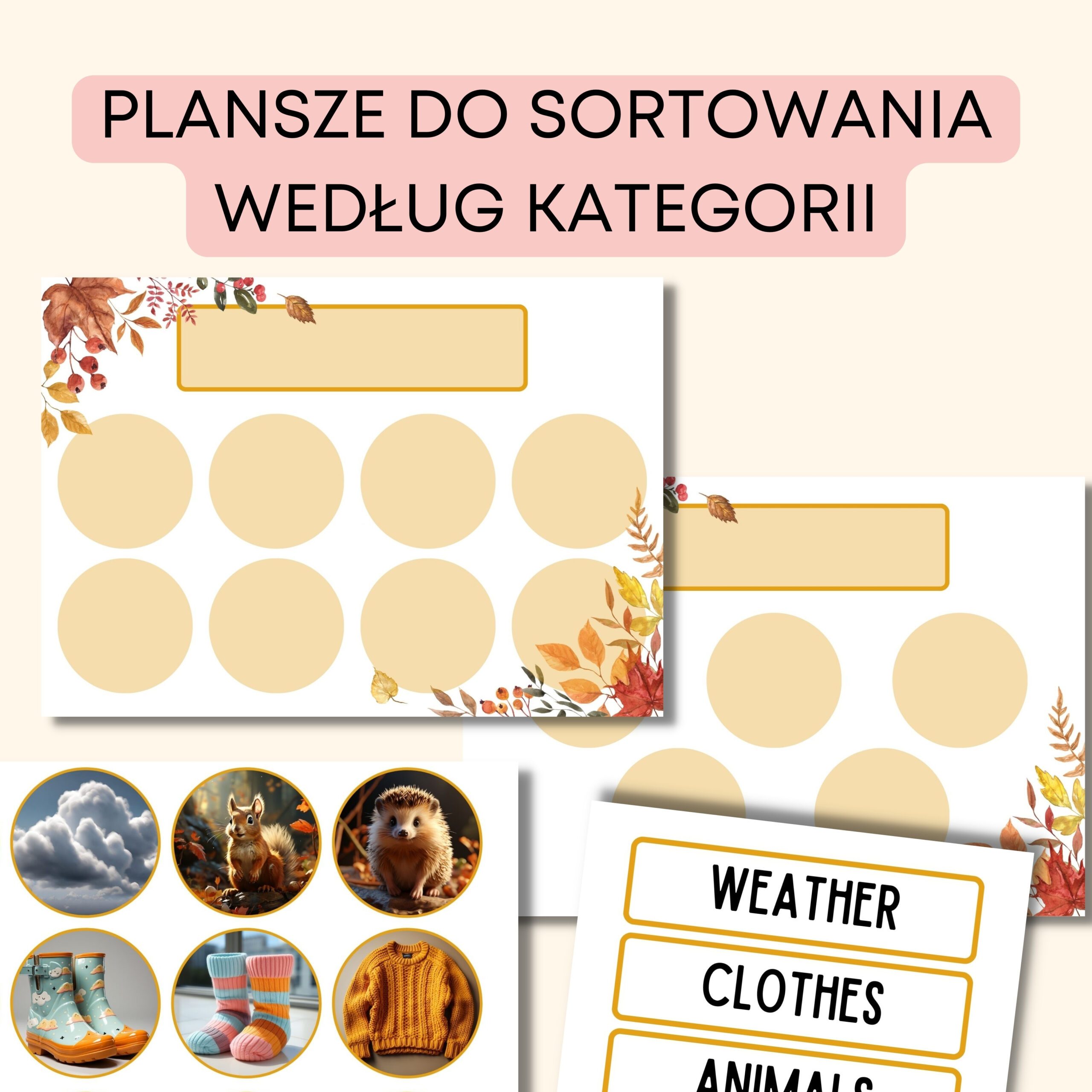 Autumn -Darmowe materiały PDF do druku na angielski w przedszkolu