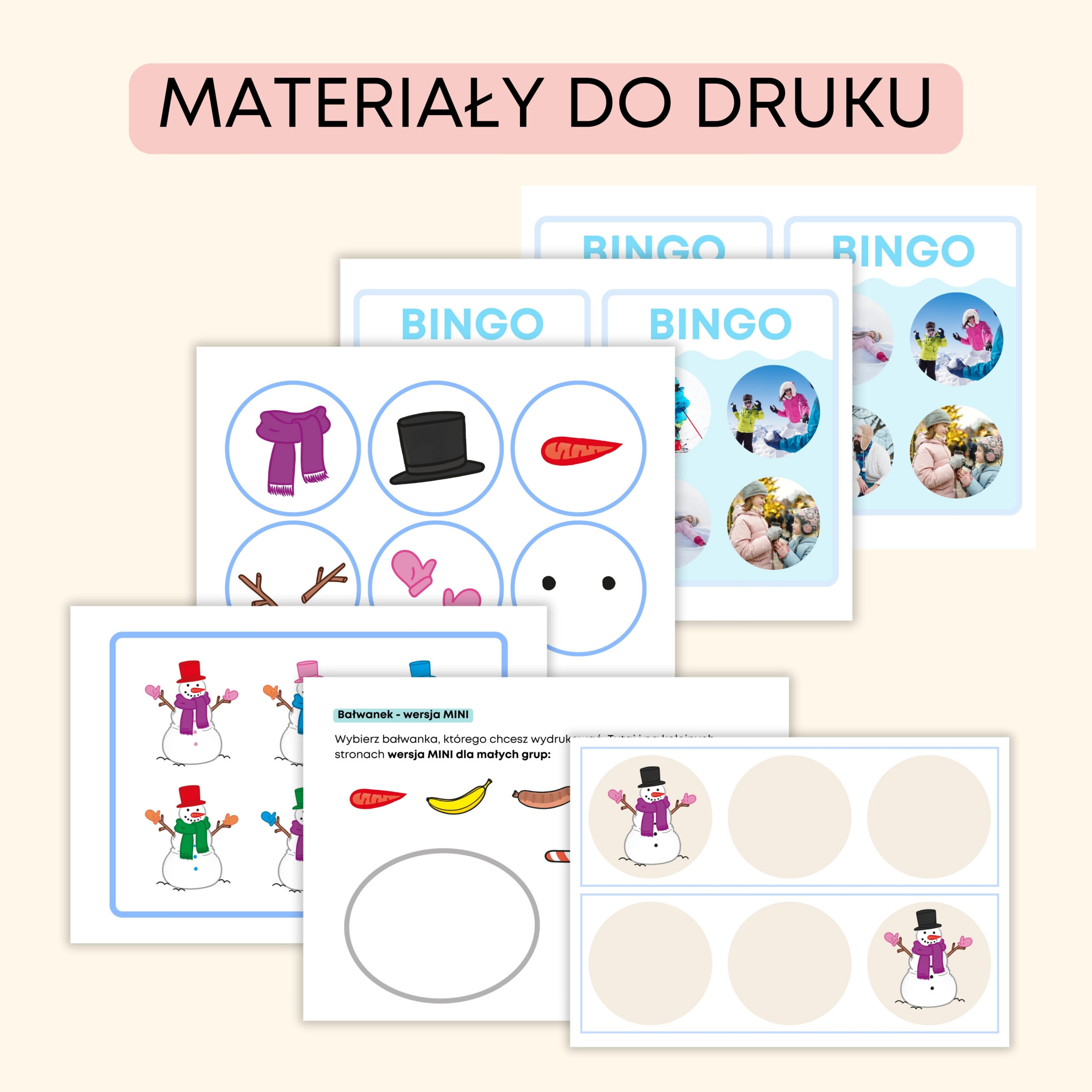 Winter - Darmowe materiały PDF do druku na angielski w przedszkolu