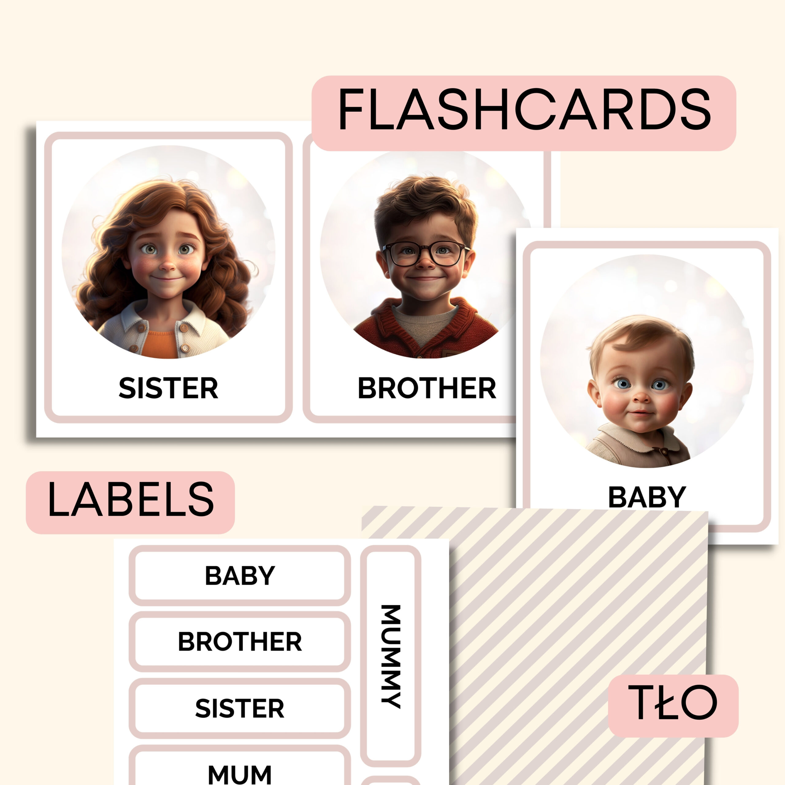 family pack -Darmowe materiały PDF do druku na angielski w przedszkolu