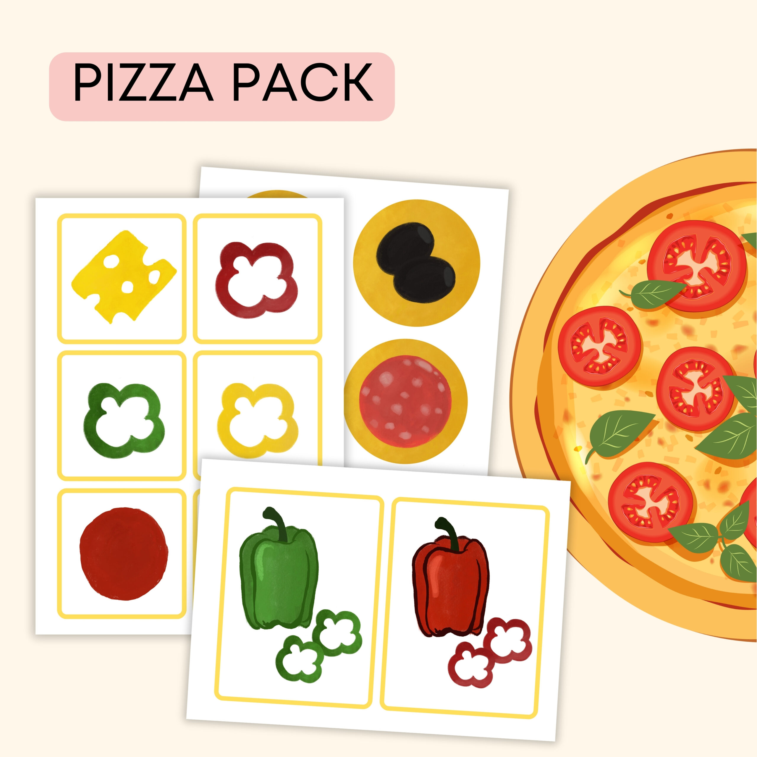 Pizza & Food - Darmowe materiały PDF do druku na angielski w przedszkolu