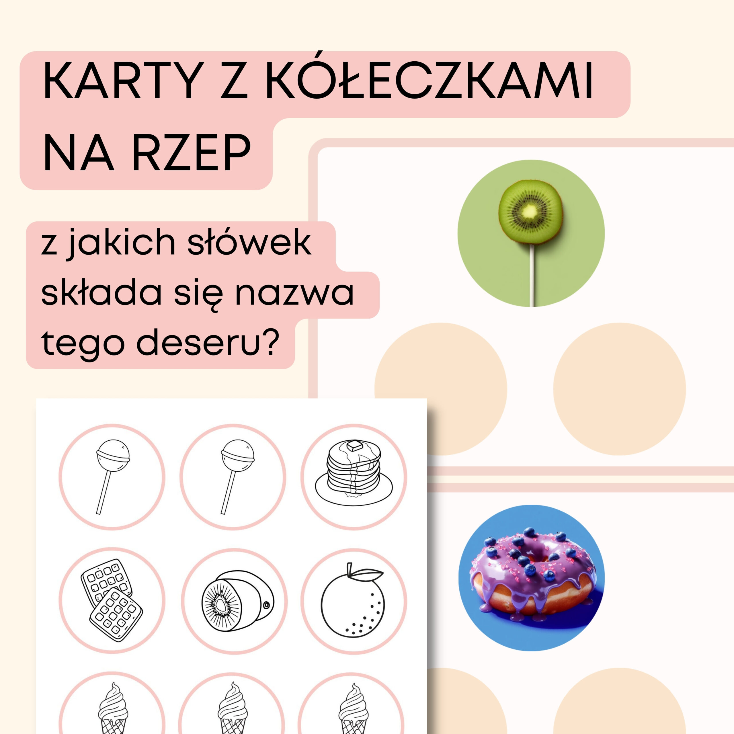 sweets and fruit -Darmowe materiały PDF do druku na angielski w przedszkolu