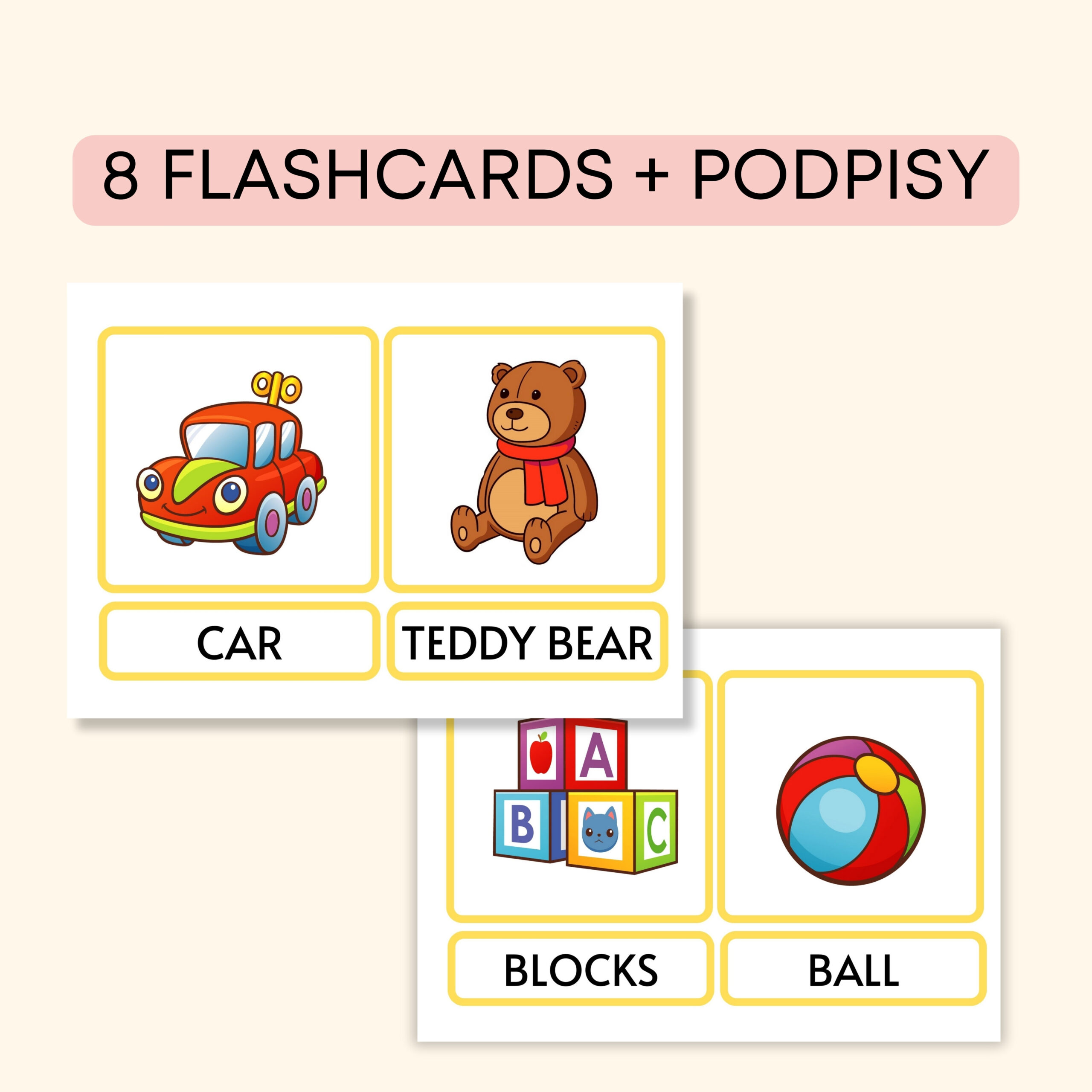 Toys Pack -Darmowe materiały PDF do druku na angielski w przedszkolu