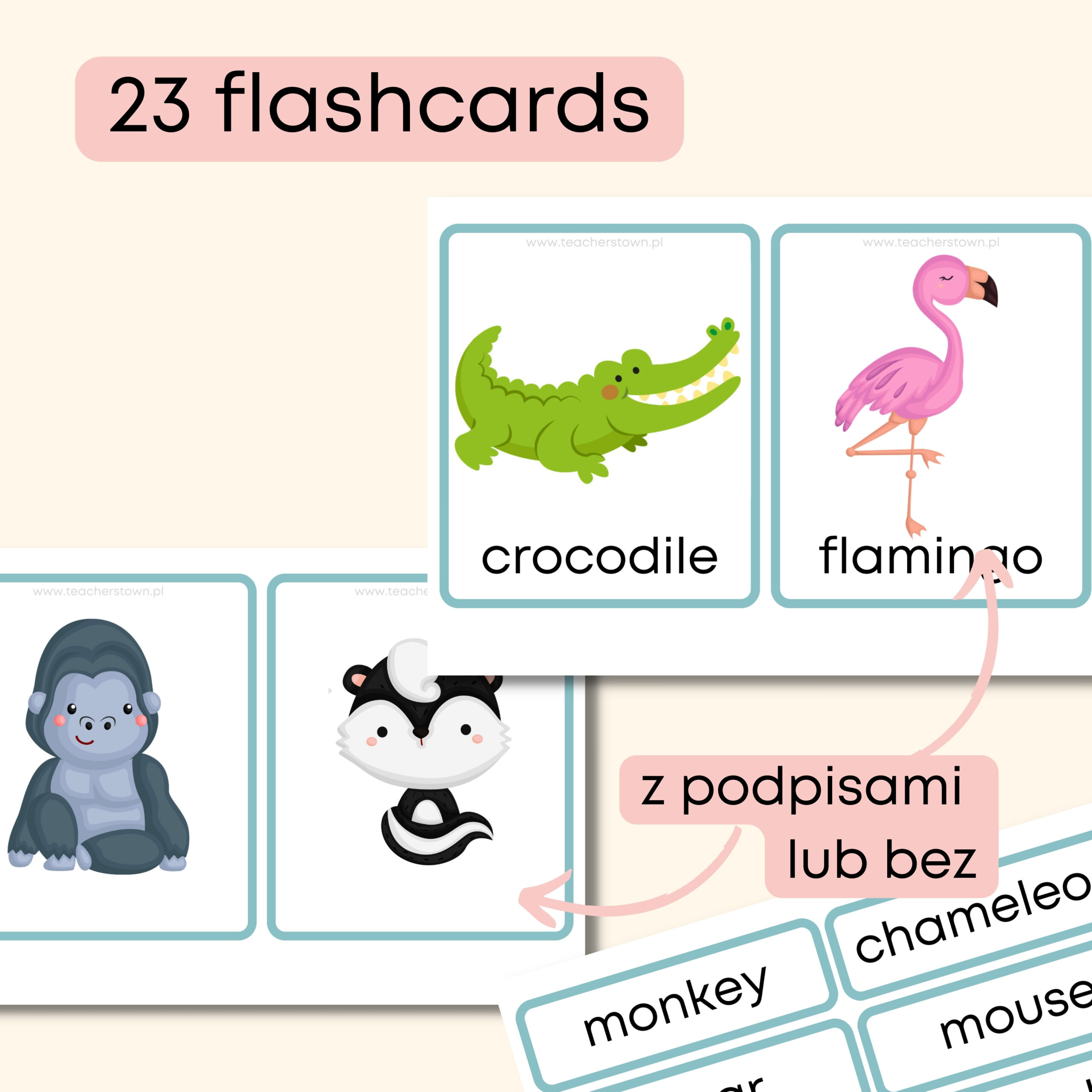 wild animals -Darmowe materiały PDF do druku na angielski w przedszkolu