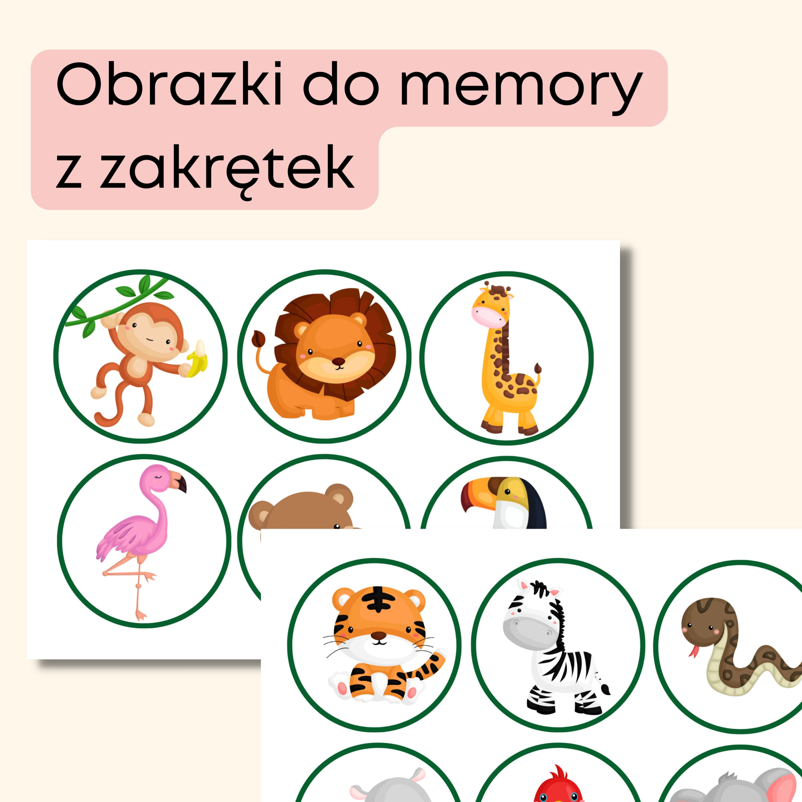wild animals -Darmowe materiały PDF do druku na angielski w przedszkolu