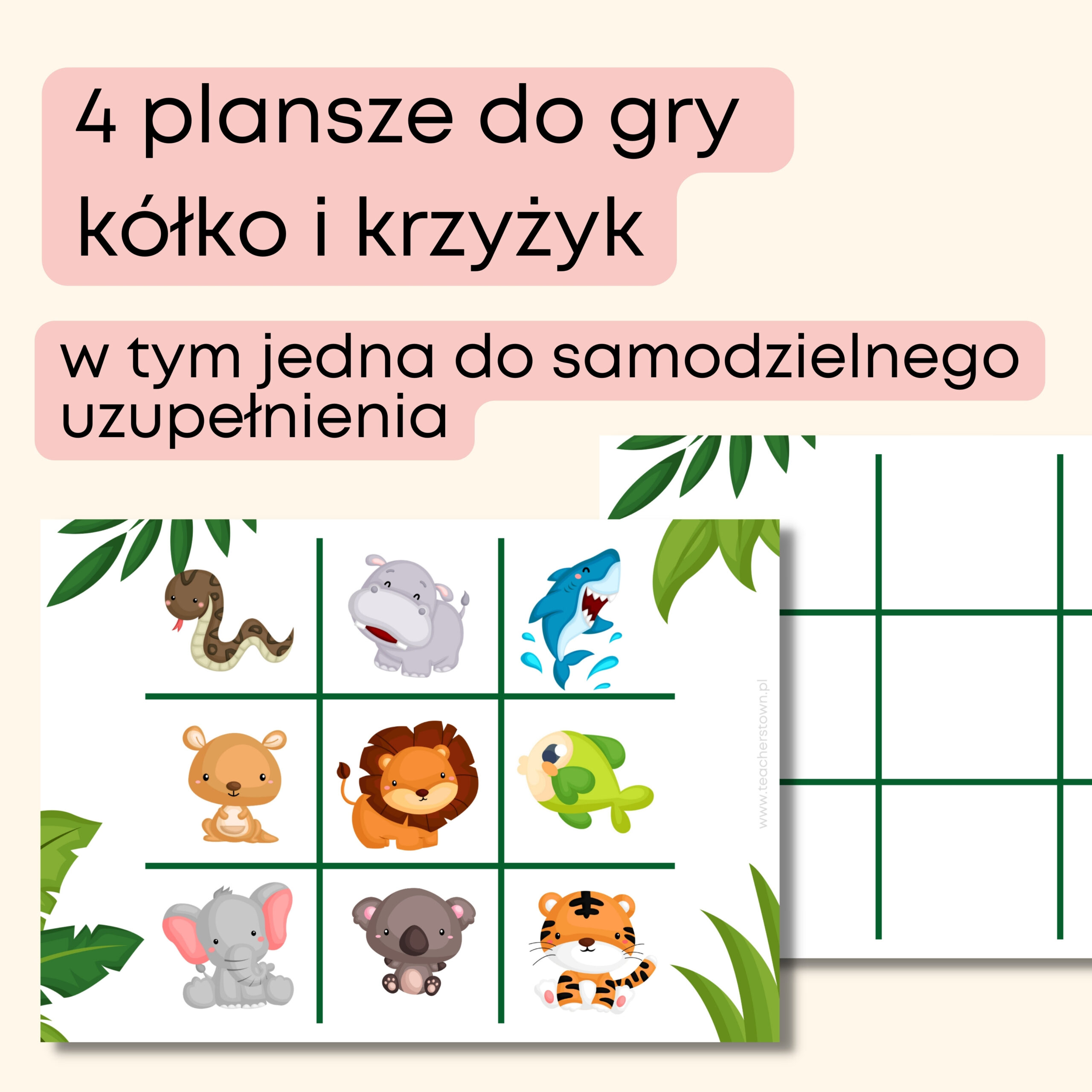 wild animals -Darmowe materiały PDF do druku na angielski w przedszkolu