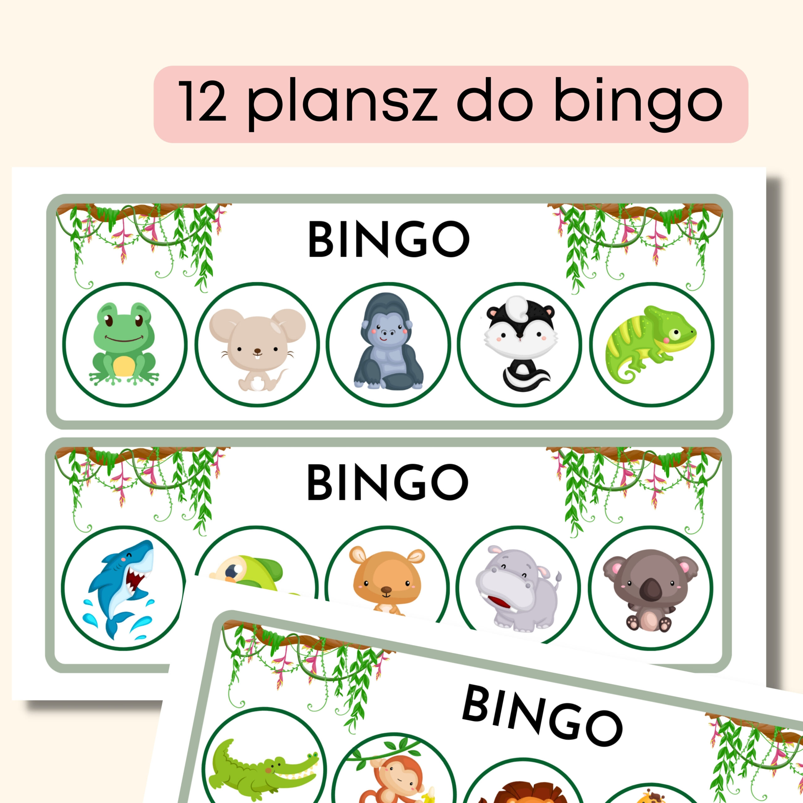 wild animals -Darmowe materiały PDF do druku na angielski w przedszkolu