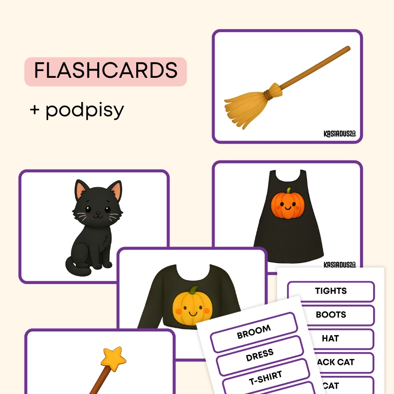 Witch Pack, Hallowen, angielski w przedszkolu, materiały do druku