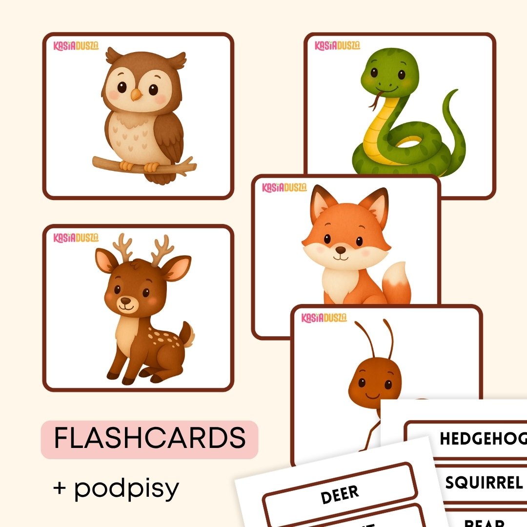 forest animals pack, materiały do druku na angielski w przedszkolu
