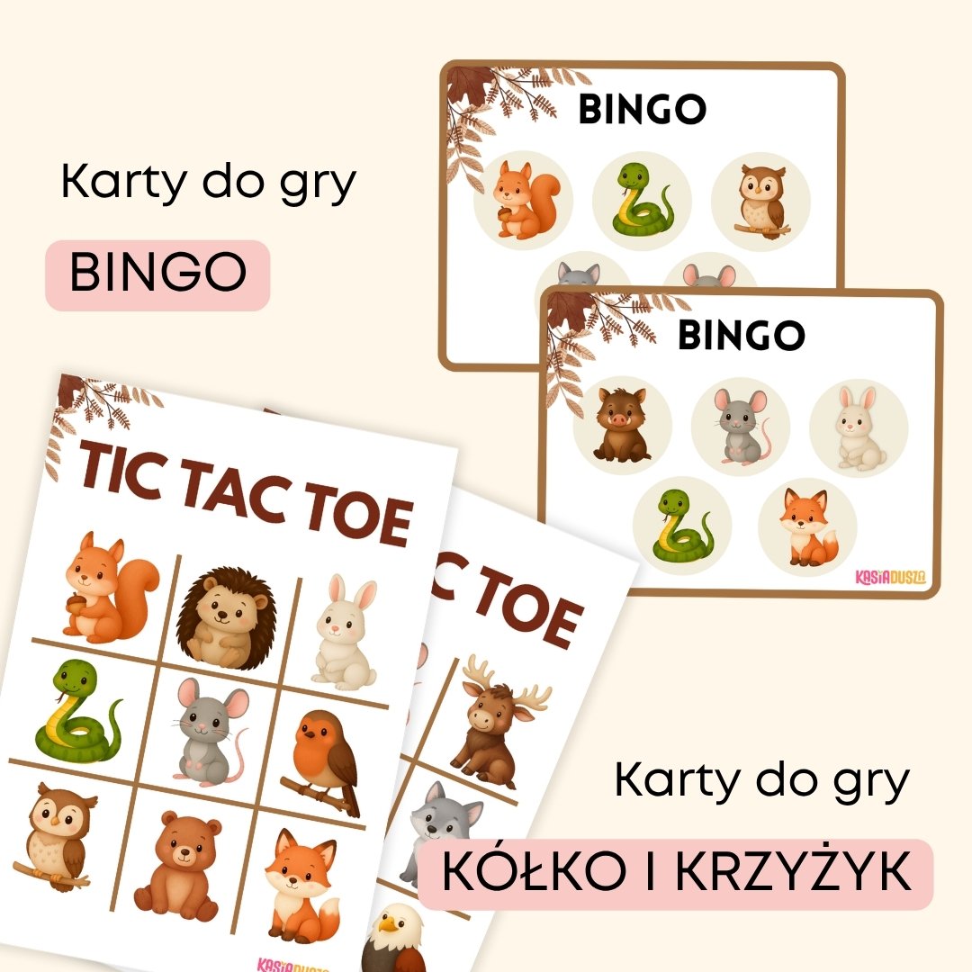 forest animals pack, materiały do druku na angielski w przedszkolu