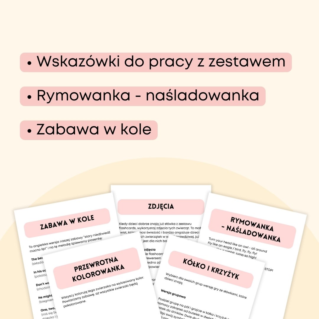 forest animals pack, materiały do druku na angielski w przedszkolu